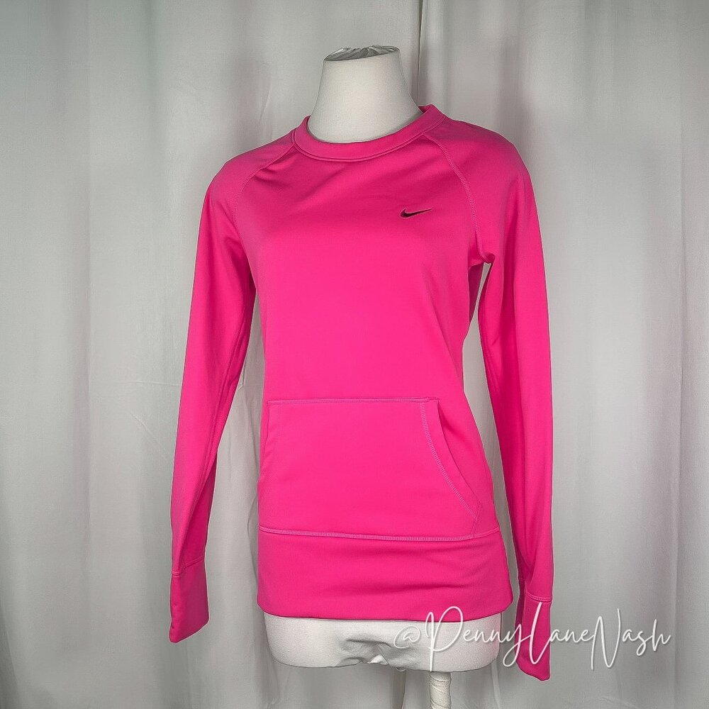 Nike Therma Fit Fleece Pullover Sweatshirt Pink - Picture 1 of 11